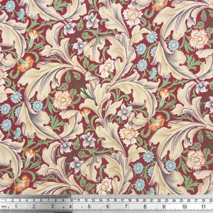 William Morris Coated Tablecloth Leicester Wine Red , Outdoor Water Resistant Table Cloth , Round Oval Rectangle , Handmade in UK