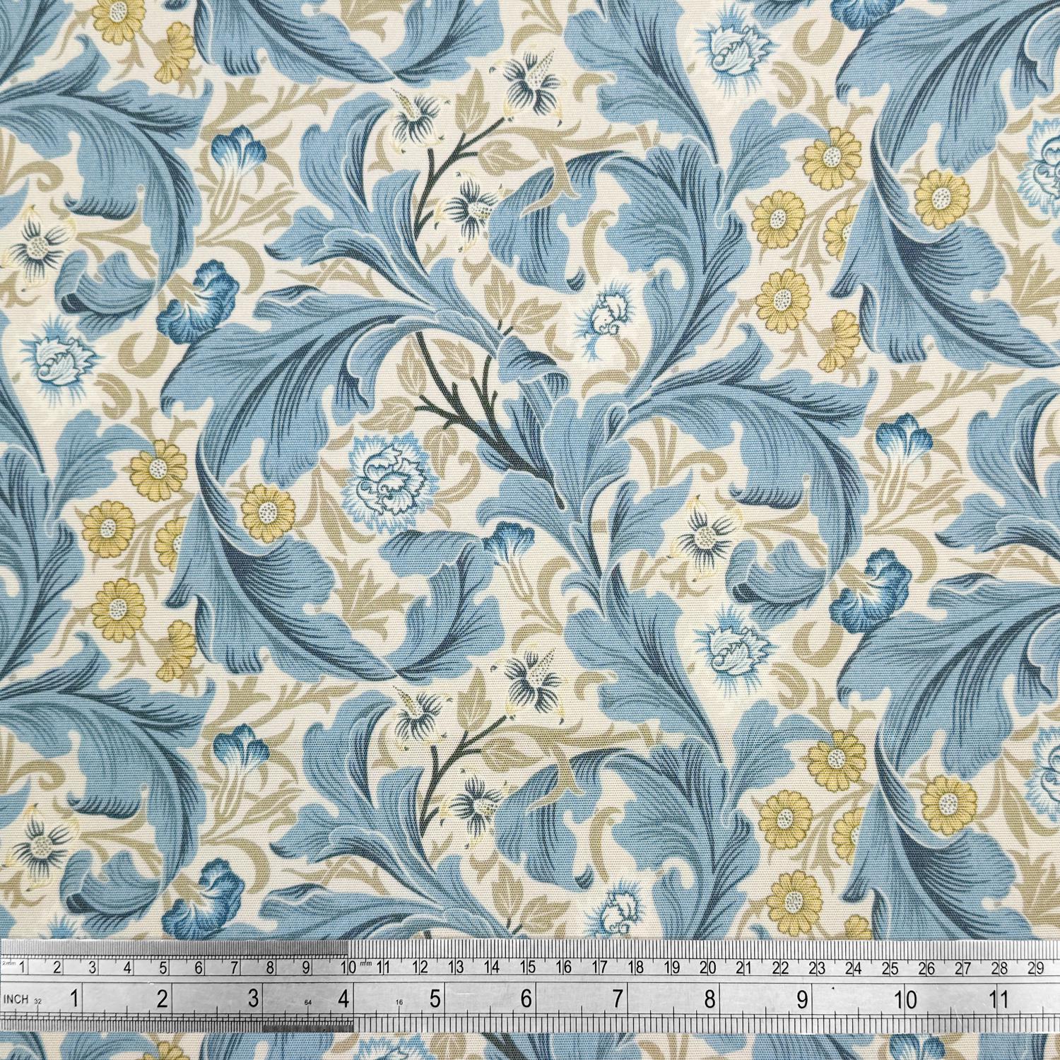 William Morris Coated Tablecloth Leicester Moonlight Azure , Outdoor Water Resistant Table Cloth , Round Oval Rectangle , Handmade in UK