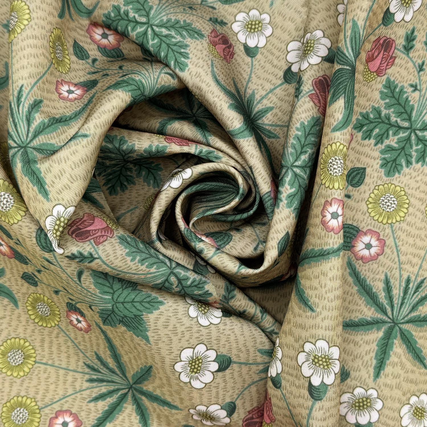 William Morris Coated Tablecloth Putty Natural Green , Outdoor Water Resistant Table Cloth , Round Oval Rectangle , Handmade in UK