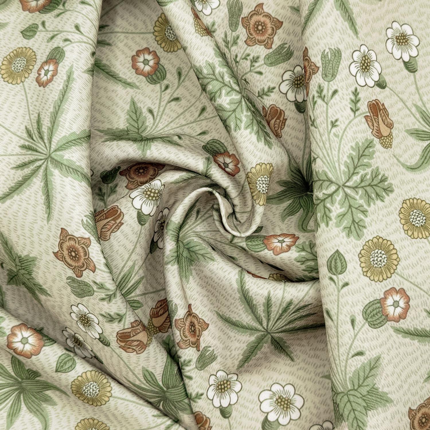 William Morris Coated Tablecloth Daisy Pebble , Outdoor Water Resistant Table Cloth , Round Oval Rectangle , Handmade in UK