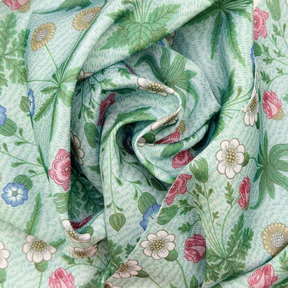 William Morris Coated Tablecloth Daisy Duck Egg , Outdoor Water Resistant, Round Oval Rectangle , Handmade in UK