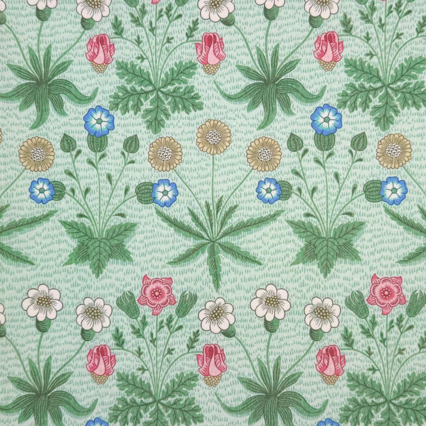 William Morris Coated Tablecloth Daisy Duck Egg , Outdoor Water Resistant, Round Oval Rectangle , Handmade in UK