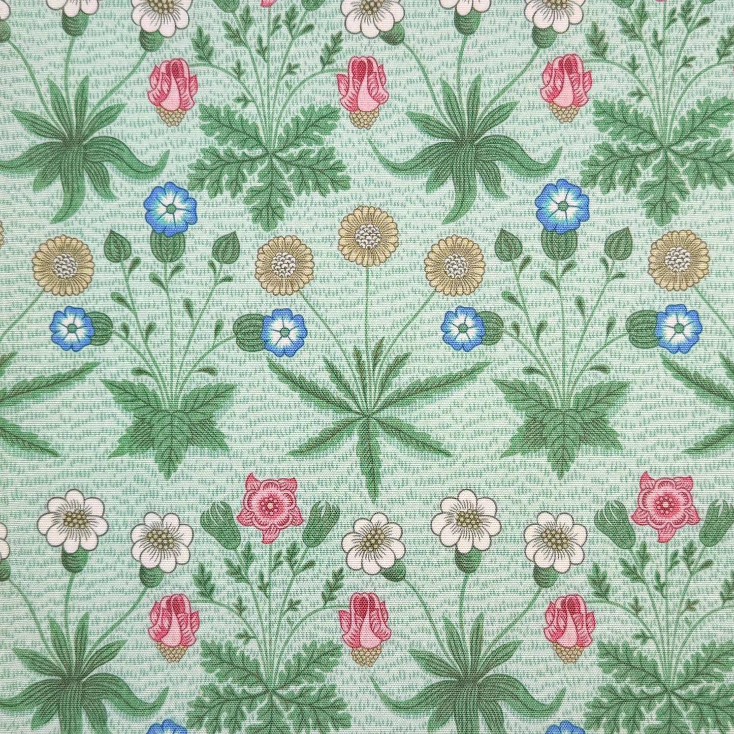 William Morris Coated Tablecloth Daisy Duck Egg , Outdoor Water Resistant, Round Oval Rectangle , Handmade in UK