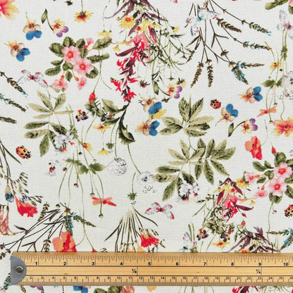 Floral Cotton Tablecloth, Antique Garden Design, Handmade in UK
