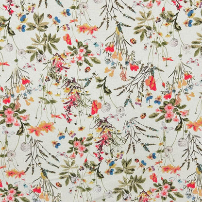 Floral Cotton Tablecloth, Antique Garden Design, Handmade in UK