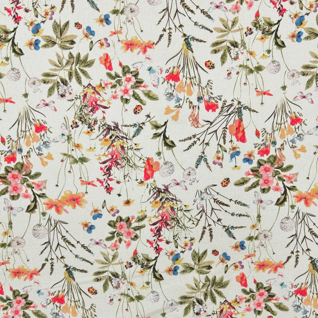 Floral Cotton Tablecloth, Antique Garden Design, Handmade in UK