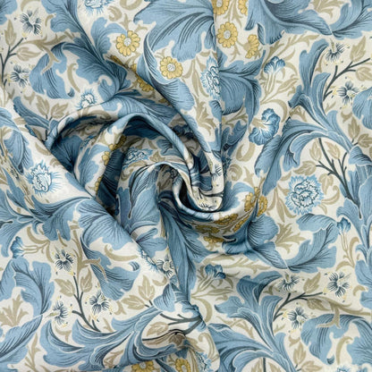 William Morris Coated Tablecloth Leicester Moonlight Azure , Outdoor Water Resistant Table Cloth , Round Oval Rectangle , Handmade in UK