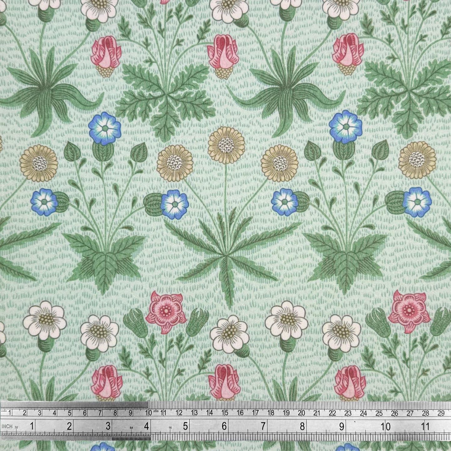 William Morris Coated Tablecloth Daisy Duck Egg , Outdoor Water Resistant, Round Oval Rectangle , Handmade in UK