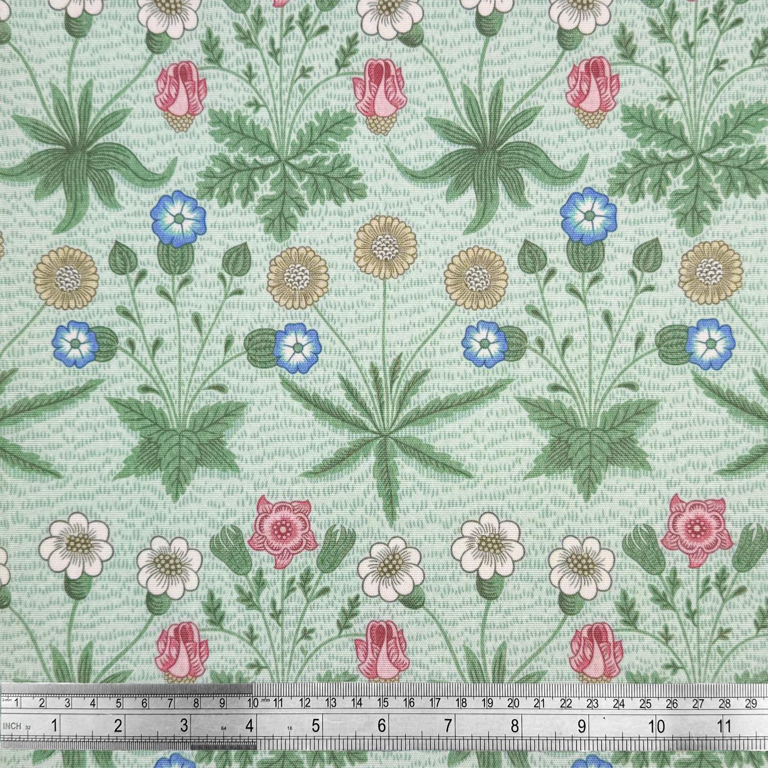 William Morris Coated Tablecloth Daisy Duck Egg , Outdoor Water Resistant, Round Oval Rectangle , Handmade in UK
