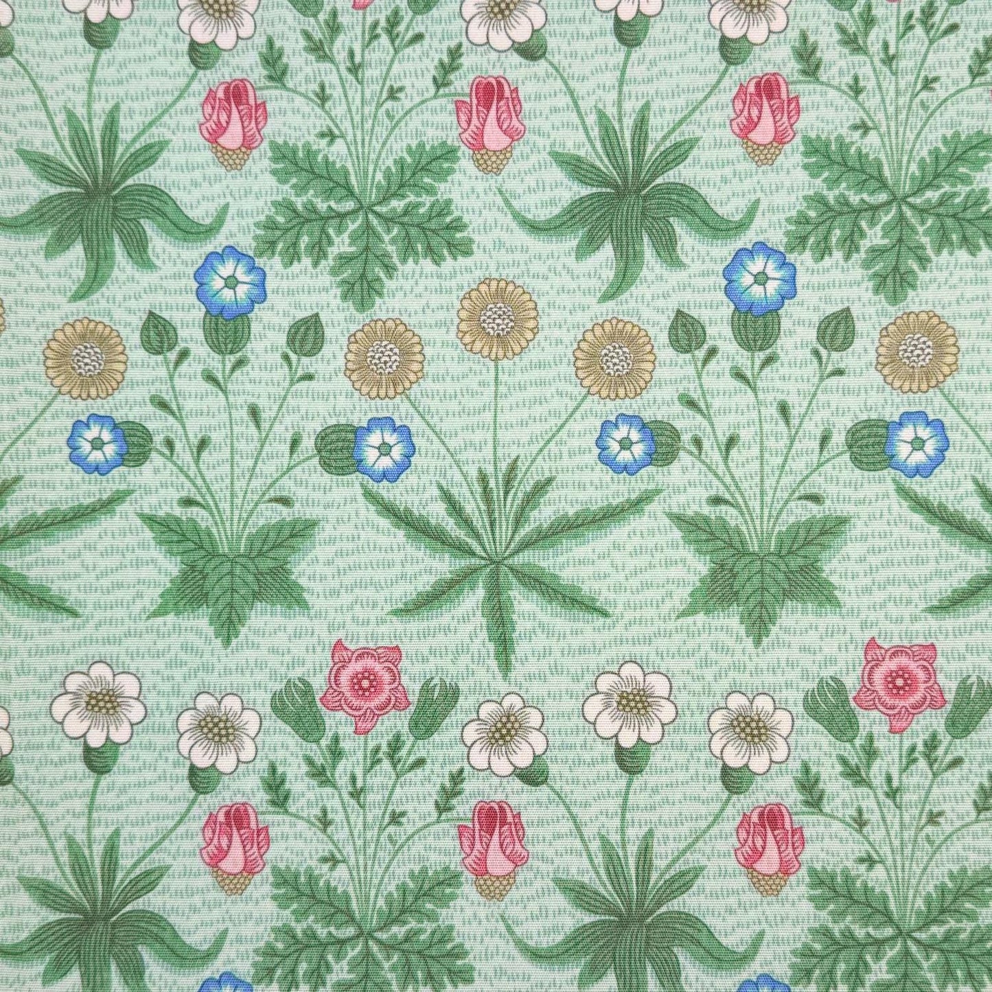 William Morris Coated Tablecloth Daisy Duck Egg , Outdoor Water Resistant, Round Oval Rectangle , Handmade in UK