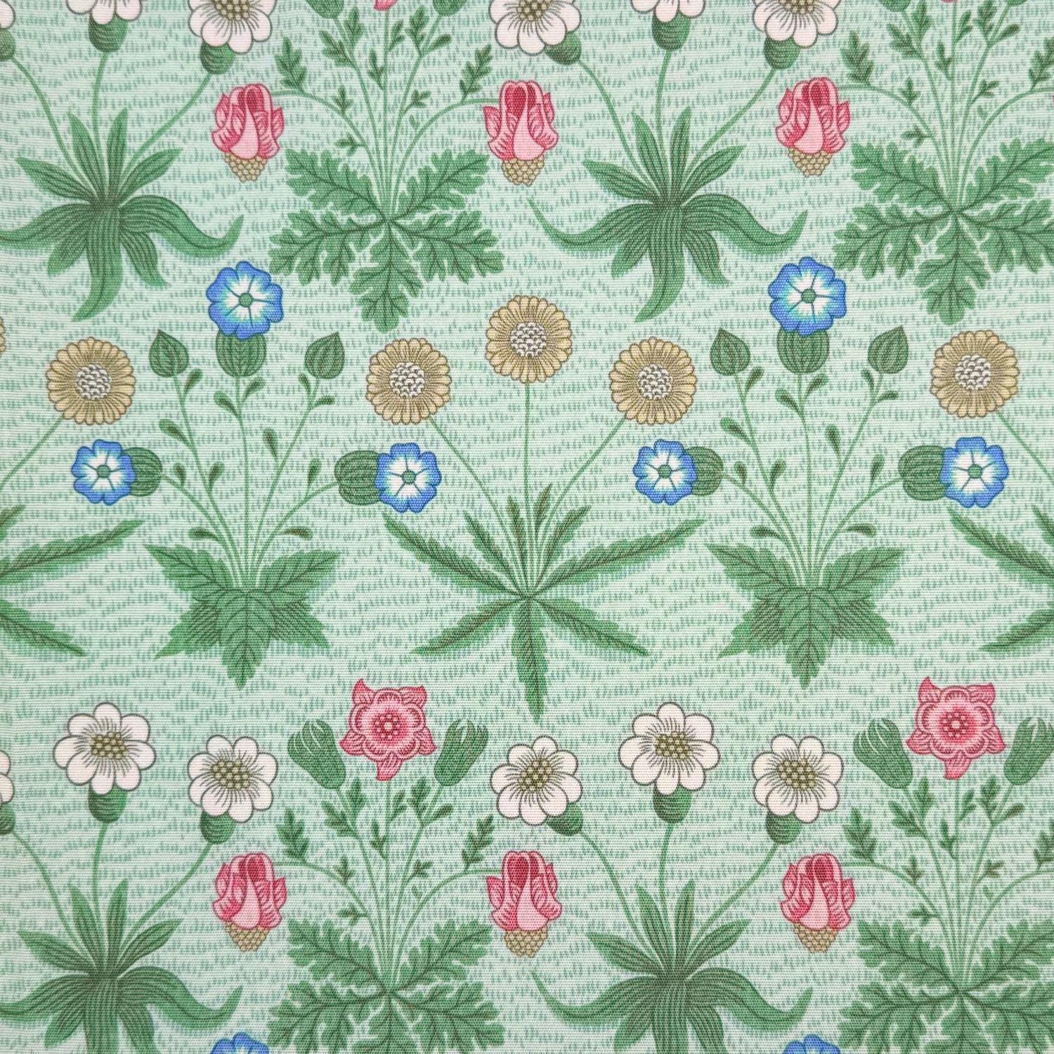 William Morris Coated Tablecloth Daisy Duck Egg , Outdoor Water Resistant, Round Oval Rectangle , Handmade in UK