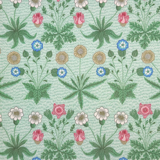 William Morris Coated Tablecloth Daisy Duck Egg , Outdoor Water Resistant, Round Oval Rectangle , Handmade in UK