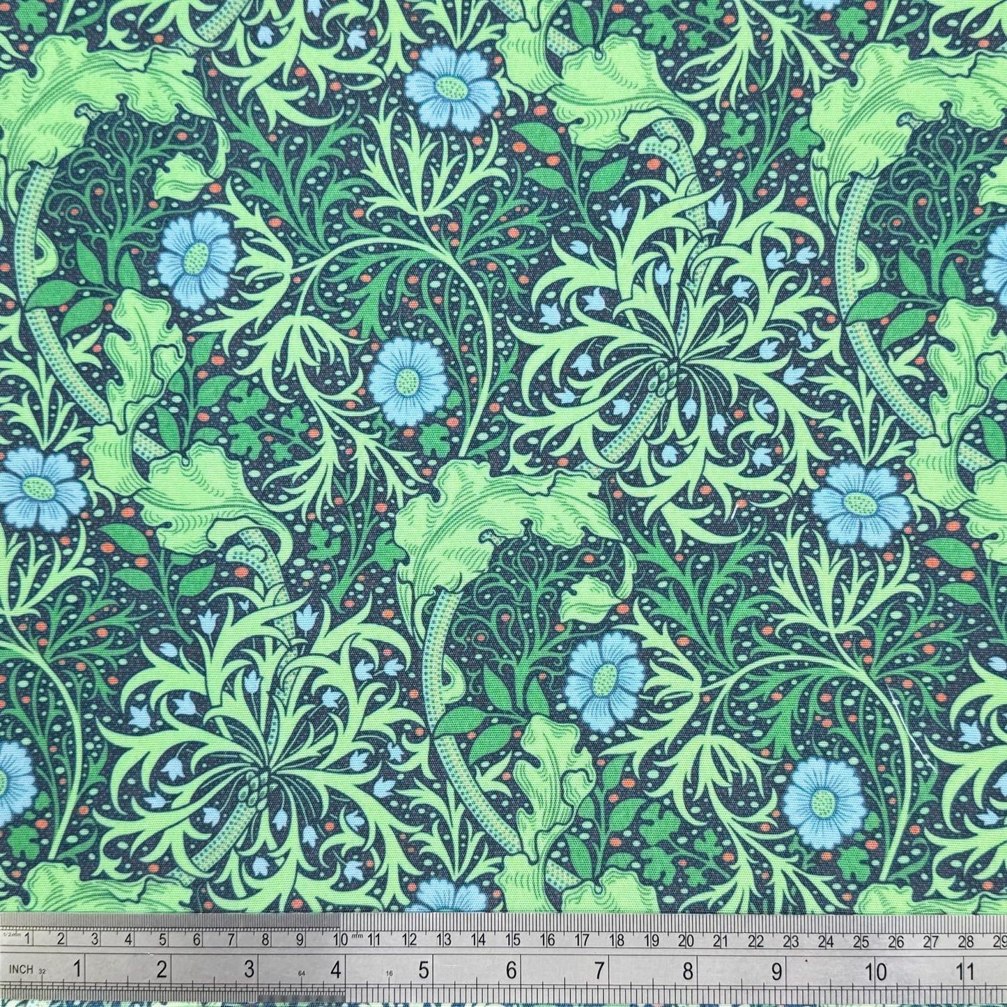 William Morris Coated Tablecloth Seaweed Cobalt , Outdoor Water Resistant Table Cloth , Round Oval Rectangle , Handmade in UK