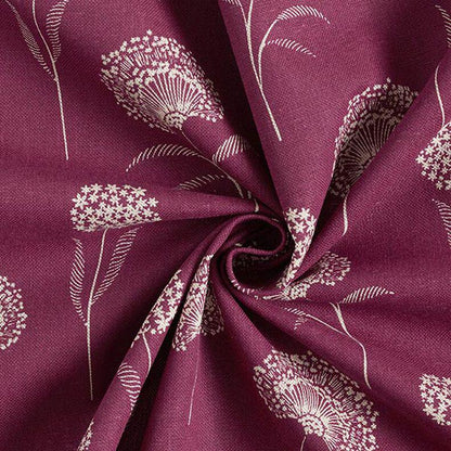 Burgundy Dandelion Tablecloth: Linen Look, Handmade in UK