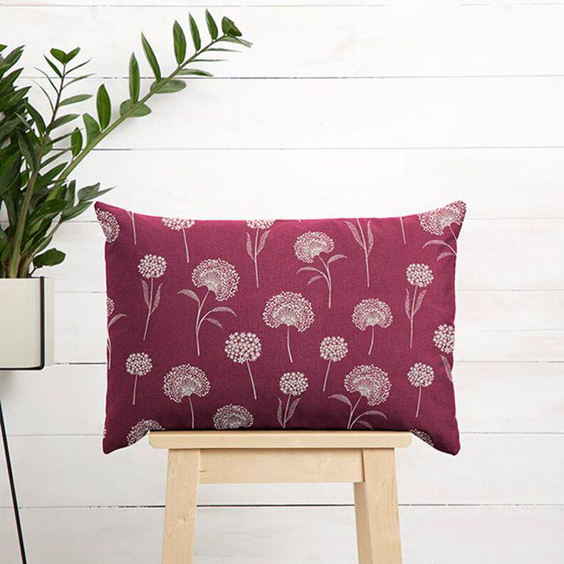 Burgundy Dandelion Tablecloth: Linen Look, Handmade in UK
