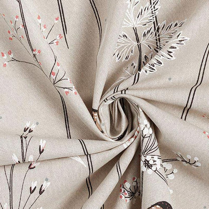 Birds and Twigs Tablecloth: Cotton Linen Look, Handmade in UK