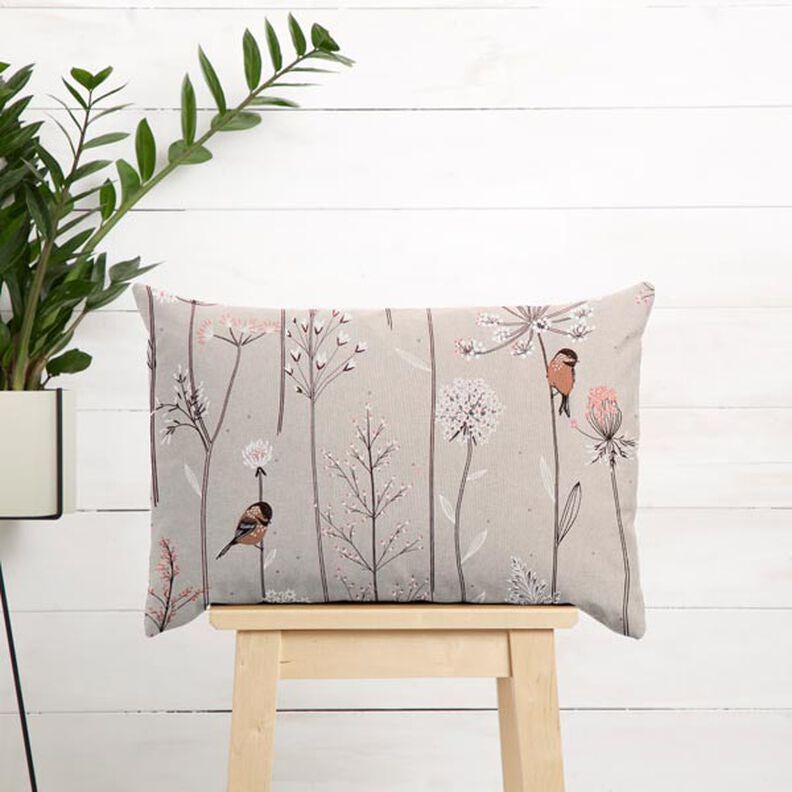 Birds and Twigs Tablecloth: Cotton Linen Look, Handmade in UK