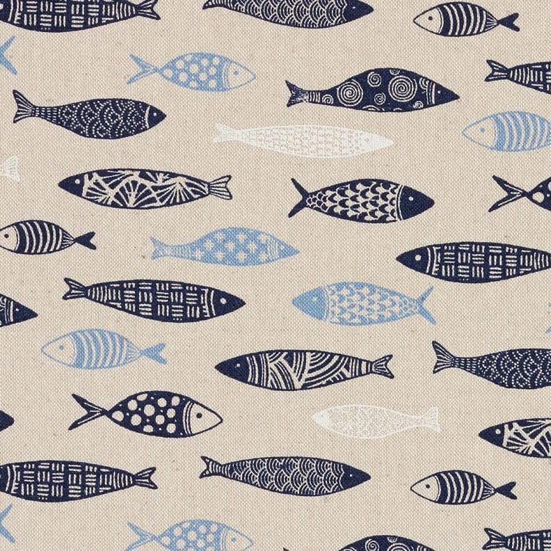 Scandi Fish Tea Towel , Cotton Kitchen Towel .