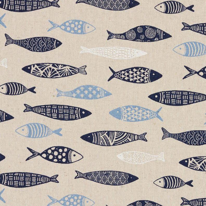 Scandi Fish Tea Towel , Cotton Kitchen Towel .