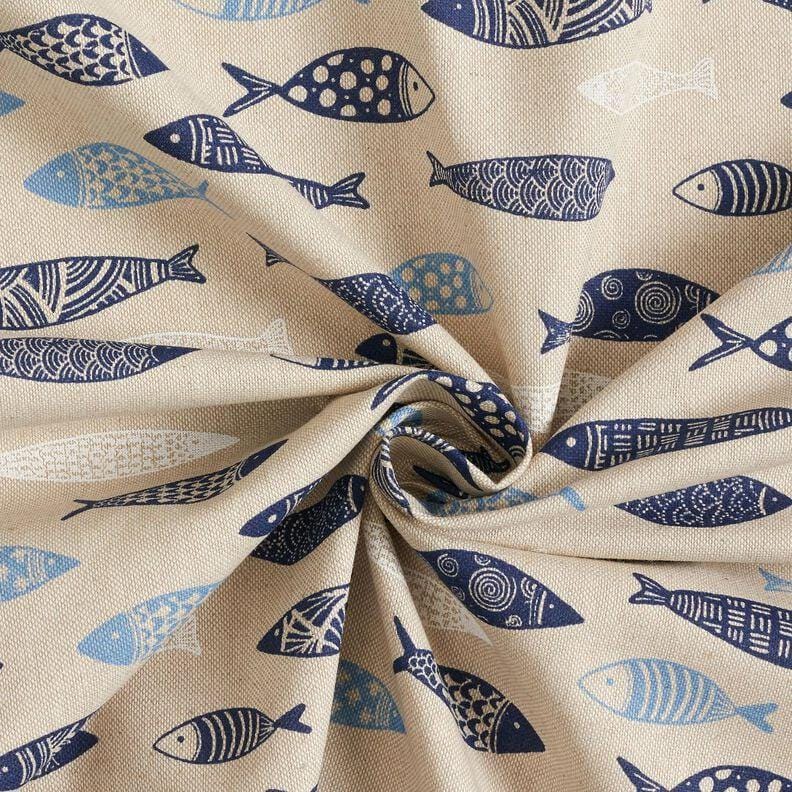 Scandi Fish Tea Towel , Cotton Kitchen Towel .