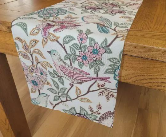 Heritage Fern Table Runner , Birds Floral Table Runner, Various Size
