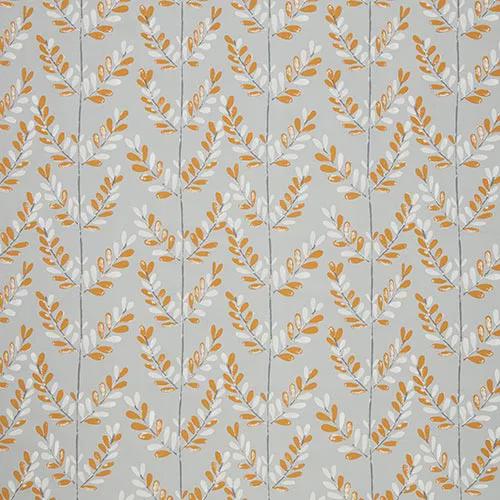 Tangerine Leaf Tablecloth, Scandi Sprig Design, Handmade Cotton