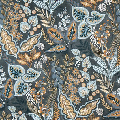 Paisley Leaves Blue Grey Tablecloth , Floral Round Oval Rectangle Tablecloth