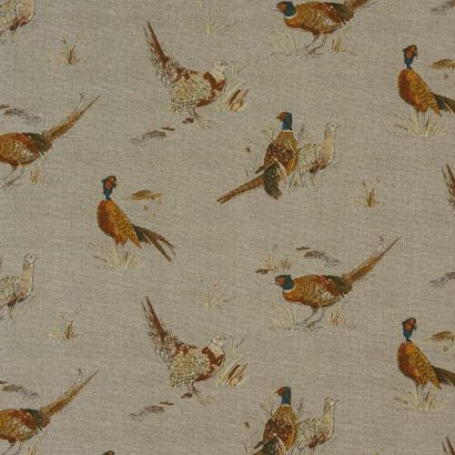 Rustic Pheasant Pattern Beige Tablecloth , Round Oval Square Rectangle , Handmade UK
