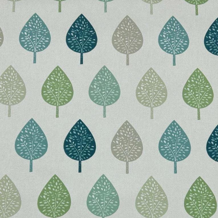 Symmetrical Leaf Leaves Teal Green Cushion Cover, Handmade Cotton Throw Pillow