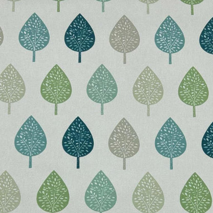 Symmetrical Leaf Leaves Teal Green Cushion Cover, Handmade Cotton Throw Pillow