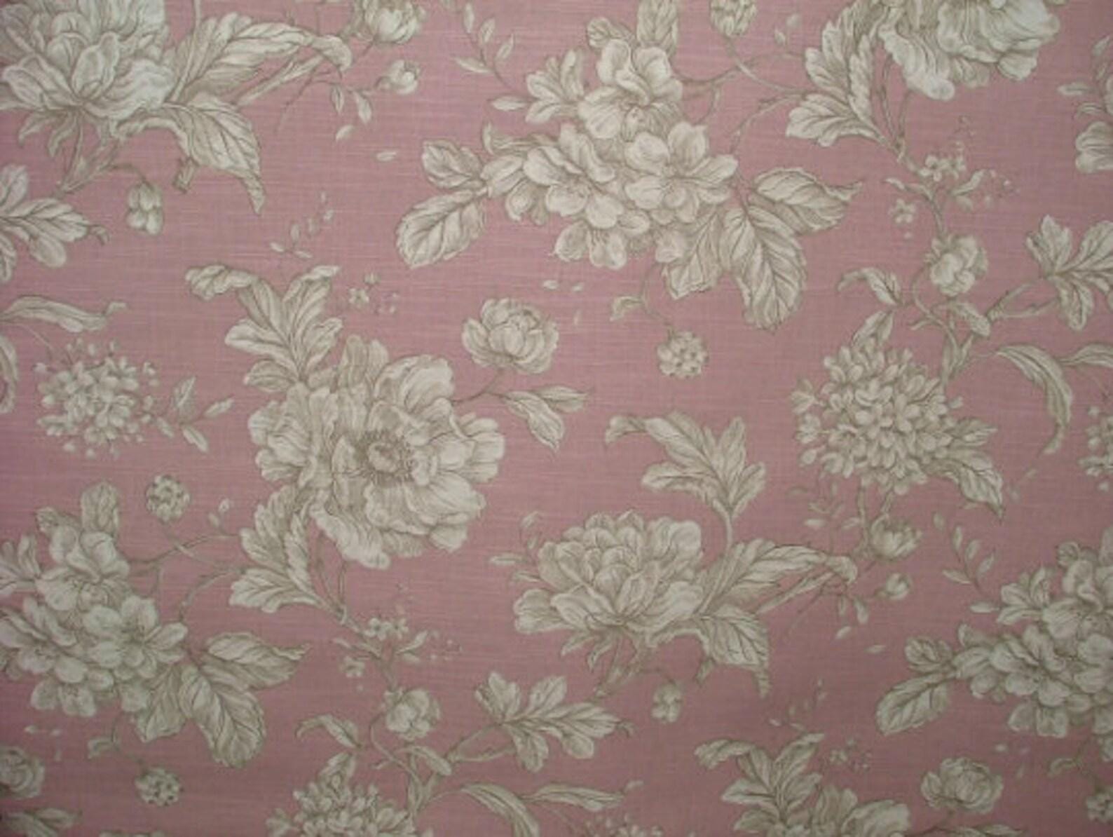 Aquitaine Rose Tablecloth, Pink Floral 100% Cotton, Handmade UK