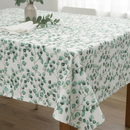 Eucalyptus Offwhite Tablecloth , Round Oval Rectangle Tablecloth