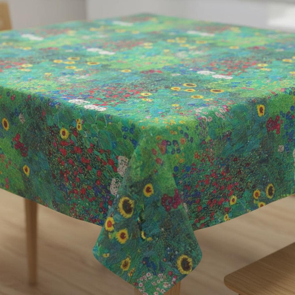 Klimt's Farm Garden Tablecloth , Wildflower Tablecloth , Spring Flower Tablecloth , Round Tablecloth , Oval Tablecloth , Rectange Tablecloth