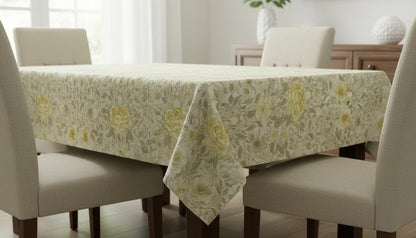 William Morris Ophelia Flowers Natural Yellow Tablecloth