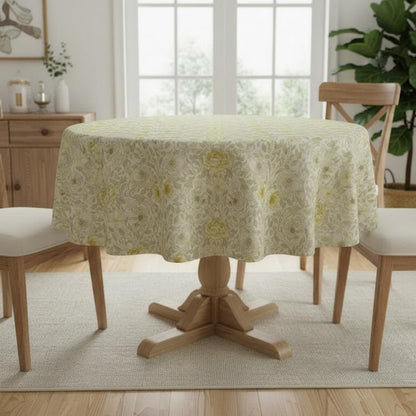 William Morris Ophelia Flowers Natural Yellow Tablecloth