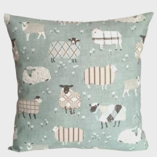 Cushion Cover Baa Baa Sheep Duckegg Blue