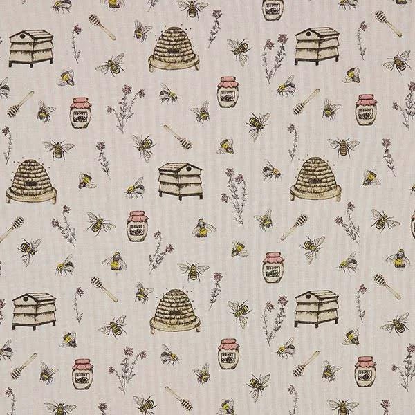 Honey Bees Natural Tablecloth , Round Oval Rectangle Square Table cloth , Handmade UK