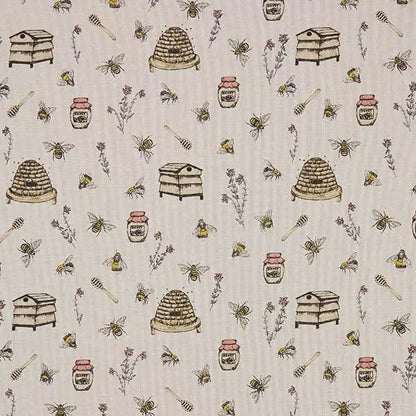 Honey Bees Natural Tablecloth , Round Oval Rectangle Square Table cloth , Handmade UK
