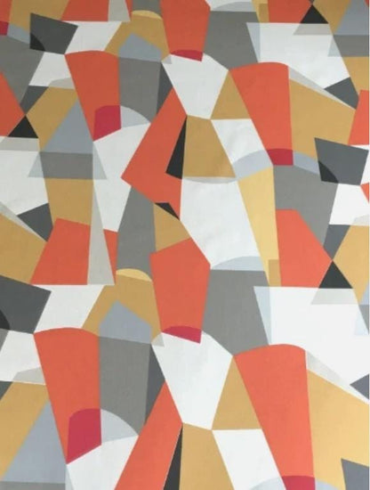 Scion Pucci Orange Geometric Cotton Tablecloth , Round Oval Rectangle , Handmade UK