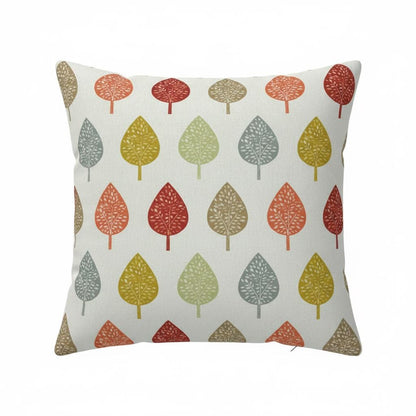 Symmetrical Leaf Leaves Burnt Orange Cushion Cover, Handmade Cotton Throw Pillow