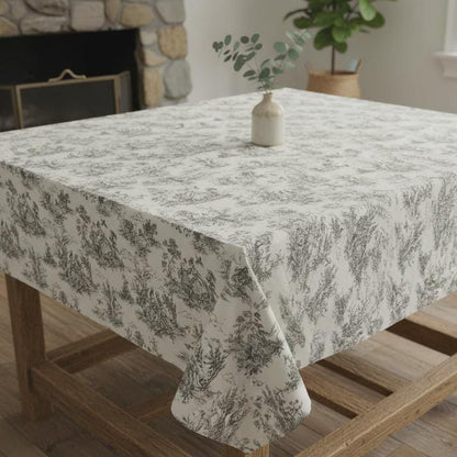 Oval Toile De Jouy Tablecloth , Vintage Tablecloth , French Tablecloth , Linen Tablecloth , Round Tablecloth , Round Tablecloth