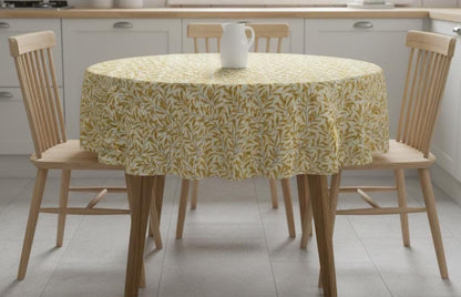 William Morris Willow Bough Tablecloth Ochre Yellow , Rectangle Tablecloth , William Morris Tablecloth , Round Tablecloth , Oval Tablecloth