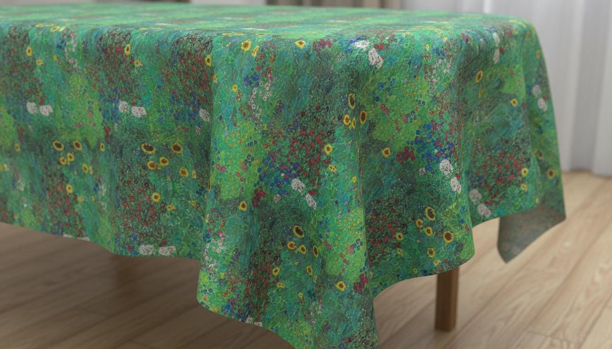 Klimt's Farm Garden Tablecloth , Wildflower Tablecloth , Spring Flower Tablecloth , Round Tablecloth , Oval Tablecloth , Rectange Tablecloth