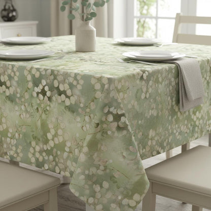 Honesty Leaf Tablecloth , Lunaria Honesty Green Leaves Table Cloth , Round Oval Rectangle