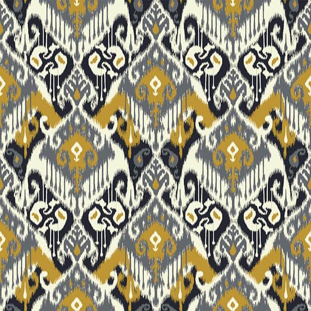 Ikat Geometric Ochre Cushion Cover