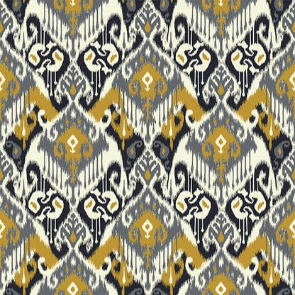 Ikat Geometric Ochre Cushion Cover