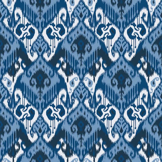 Ikat Geometric Blue Cushion Cover