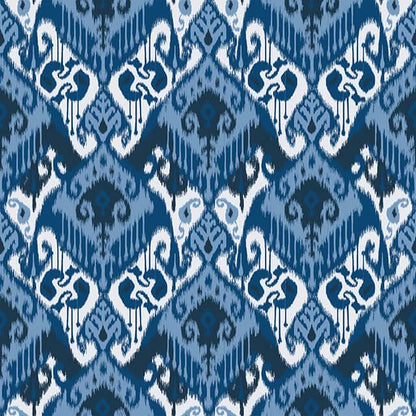 Ikat Geometric Blue Cushion Cover