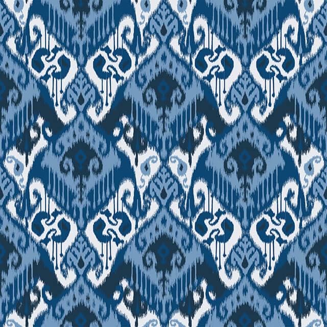 Ikat Geometric Blue Cushion Cover