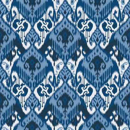 Ikat Geometric Blue Cushion Cover
